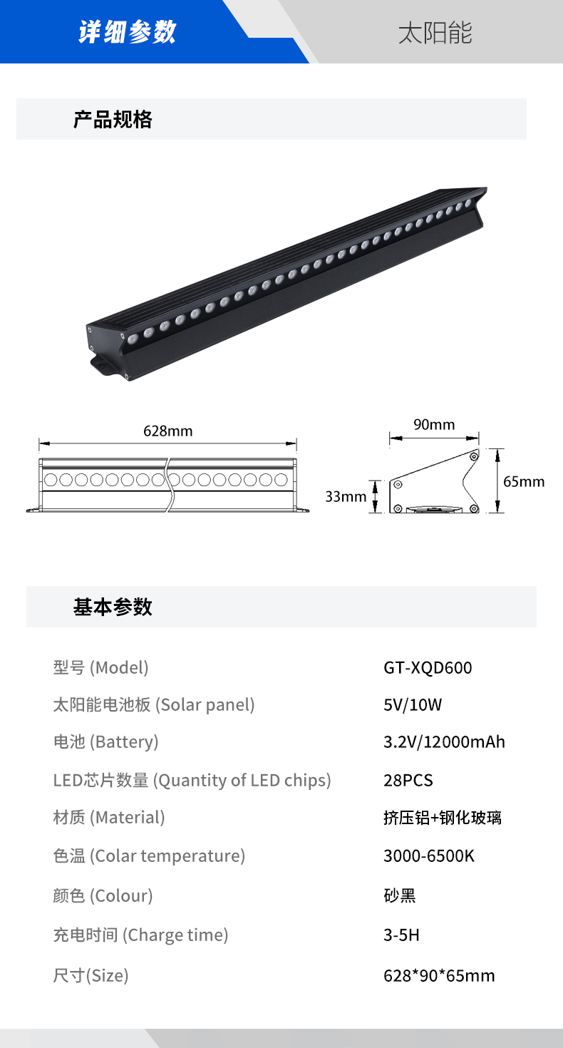 Solar Outdoor Wall Washer Light