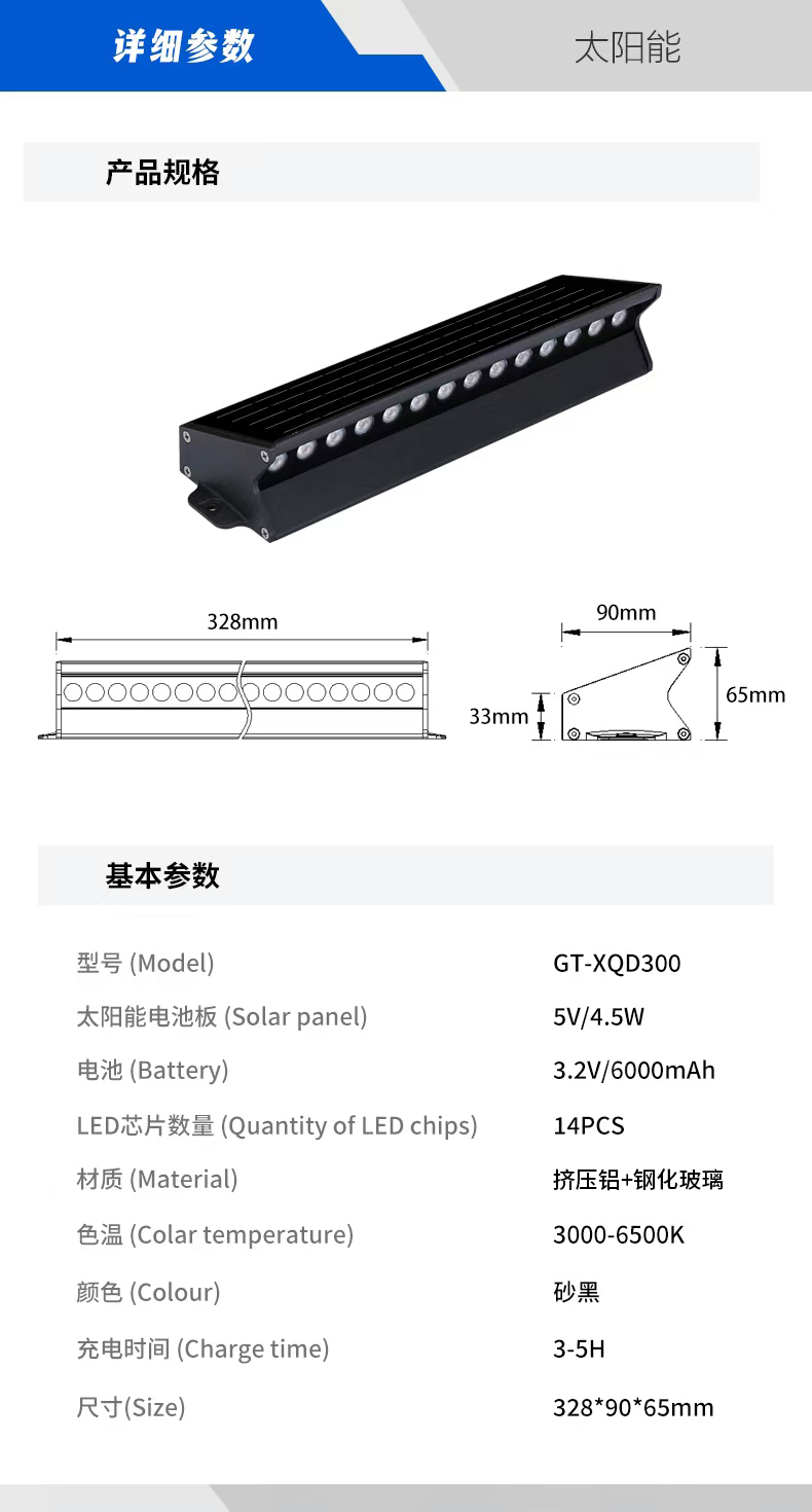 Solar Outdoor Wall Washer Light